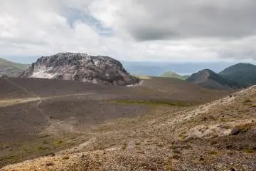 The caldera and lava dome