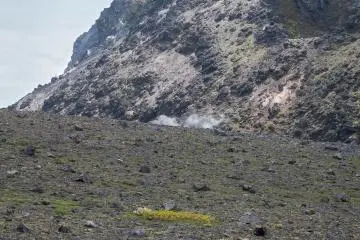 Smoke rising from the lava dome