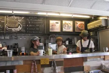 Young people in a cafe
