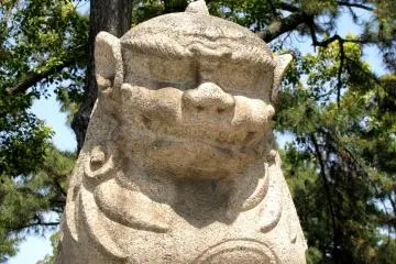 Cute komainu of Sumiyoshi Taisha, Osaka