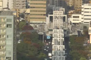 The monorail cutting through Chiba City
