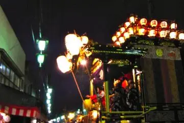 Float at the Kawagoe Matsuri at night-time