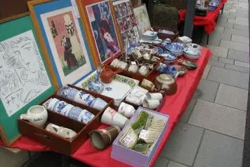 Beautiful potrtery display on a street