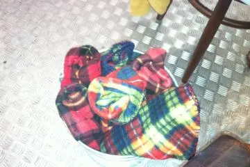 blankets to keep you warm at Morio cafe, Takasaki, Gunma