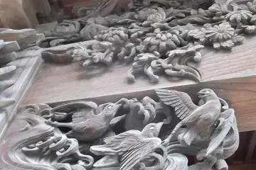 More of the detailed carvings under the eaves
