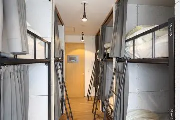 Beds in the mixed dormitory