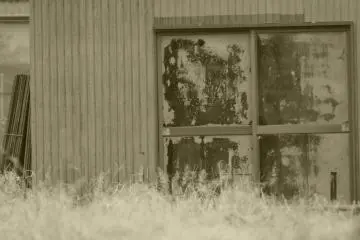 A tool shed’s window