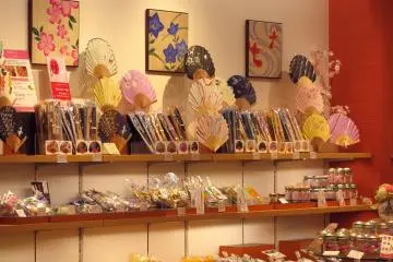 In Kyoto, one can buy beautiful Japanese fans