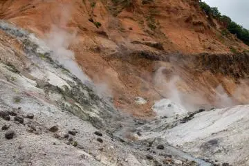 Hell's steaming hot springs