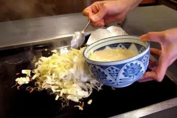 Cooking process started right at my table's hot plate