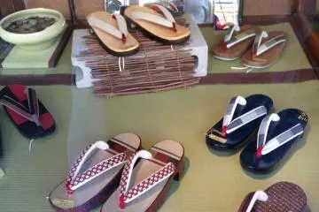 Zori in a shop window in Yanaka