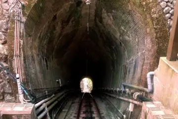 View from the cable car - steepest in Japan
