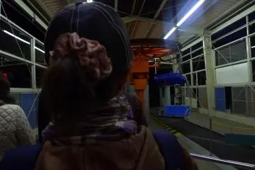 Waiting in line for the chair lift