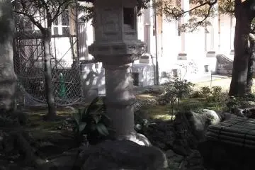 A lantern in the garden