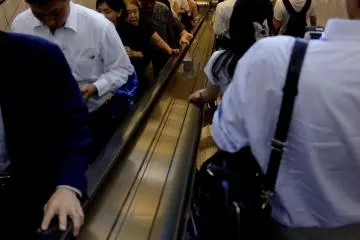 Organised civility while climbing stairs