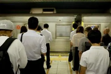 Orderly waiting for the subway