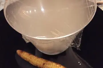 Corn soup with smoke to flavour it