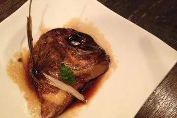 Yellow tail in soy-sugar sauce—so delicious!