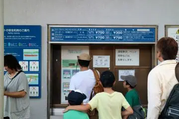 ticketing machine for the row boats and paddle boats