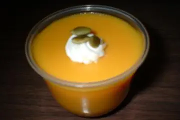 Pumpkin Pudding Topped with Roasted Pumpkin Seeds