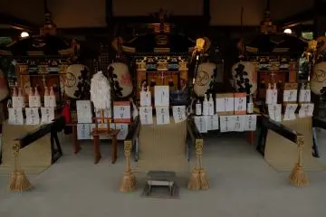 The 3 mikoshi waiting for the big day