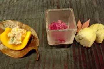 Walnuts, mushroom, and crysanthenum