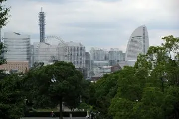 The view to Yokohama from Yamashita Park