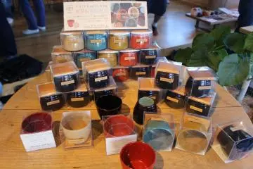 Brightly painted lacquerware