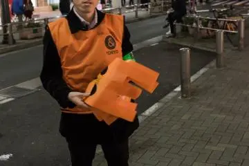 These bags had pumpkins on them and were handed out to help with the clean up the following morning