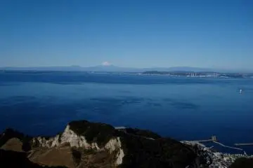 Coastline near Kurihama, Mount Fuji in the background