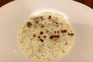 Delicious risotto sprinkled with pink peppercorns