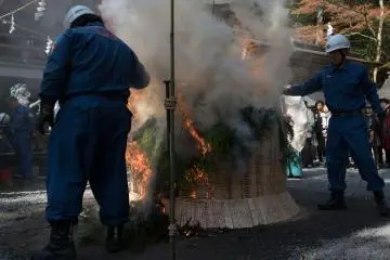 The Kyoto fire fighters helped to control the blaze