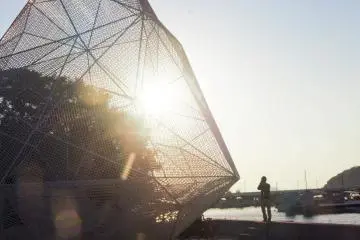 A visitor taking a shot of this new installation