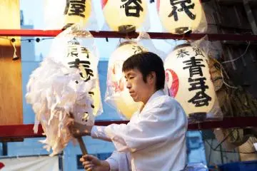 Boy at the entrance of the Temple