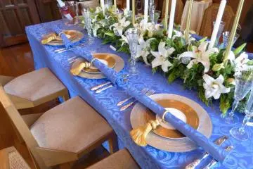 A nice Christmas dinner setting in the dining room
