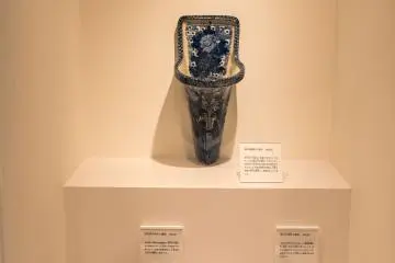 Pretty painted ceramic toilets were phased out as white was viewed as more sanitary