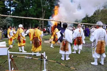 The smoke and fire are purifying and the main deity evoked is Fudo-myoo, a guardian deity of esoteric Buddhism in Japan