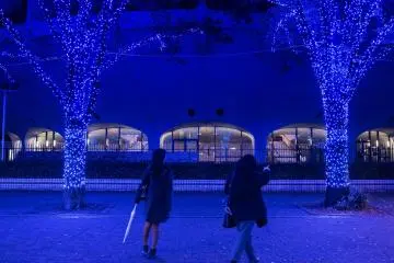The Blue Cave is also reflected off surrounding buildings