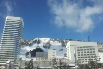 The vast hotel at the base of the resort
