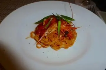 Pasta from the special hotel dinner