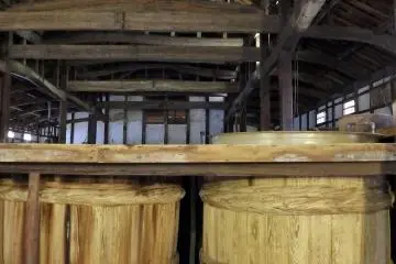 Soy sauce is brewed in these wooden vats