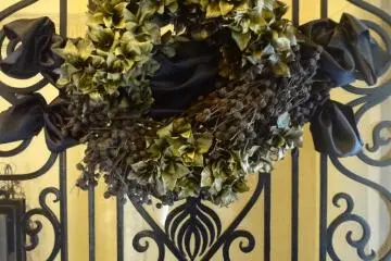 Ornament at the entrance during Christmas season