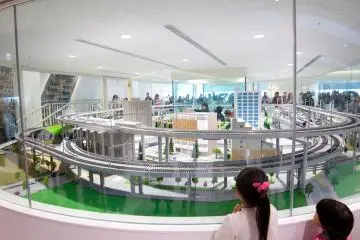 An interactive moving diorama where you could remote drive one of the trains