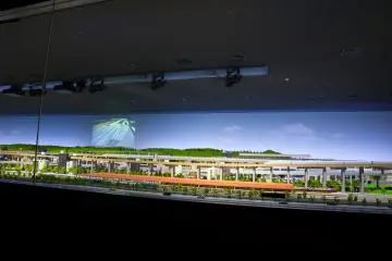 A massive working diorama that shows the detail of how trains run and work in the city