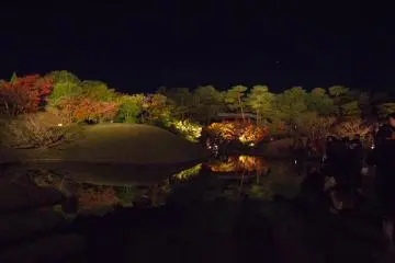 The water in the park created stunning reflections
