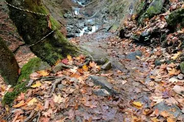 The path was rocky and slippery in places
