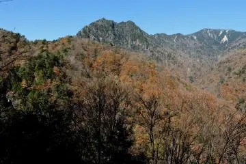 A nearby mountain peak