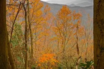 A view of the surrounding mountain ranges