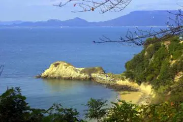 The cape, Nagasaki no Hana, on the far north side of the Yashima Plateau
