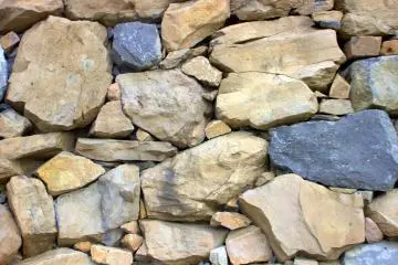 The stones of the restored ruins are cunningly piled atop each other
